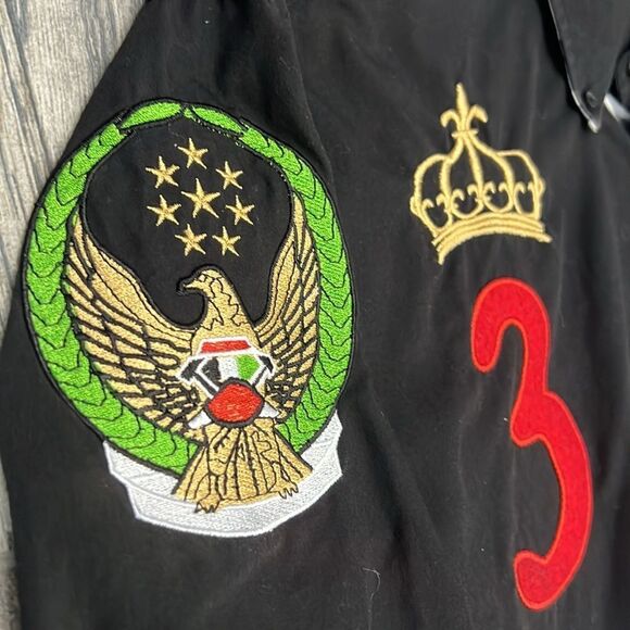 🔥 VIVA & ESKUDA Dubai Polo Team - Black LS Button Down Shirt Men Sz Medium - EU - Picture 4 of 14